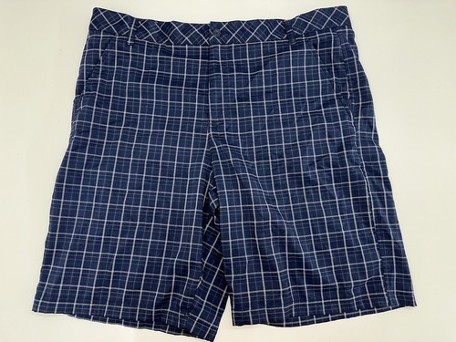 Fila Sport Mens Shorts Size 40 Navy Blue White Plaid Golf Shorts