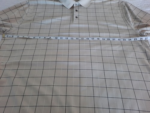 PGA Tour Polo Shirt Mens 2XL Tall Tan Blk/White Golf Short Sleeve - Picture 4 of 11