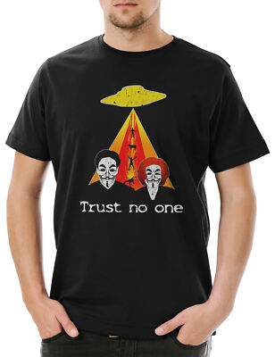 Trust No One Herren T-Shirt Alien Akte Fox X Mulder Ufo Scully Ufo Files FBI TV