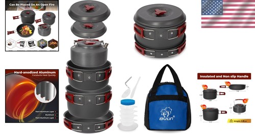 Durable Aluminum Backpacking Cook Set - 13 Pieces for Outdoor Adventures - Picture 2 of 10