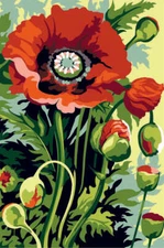 Needlepoint canvas for halfstitch without yarn Poppy SEU928.338 Seg De Paris ...