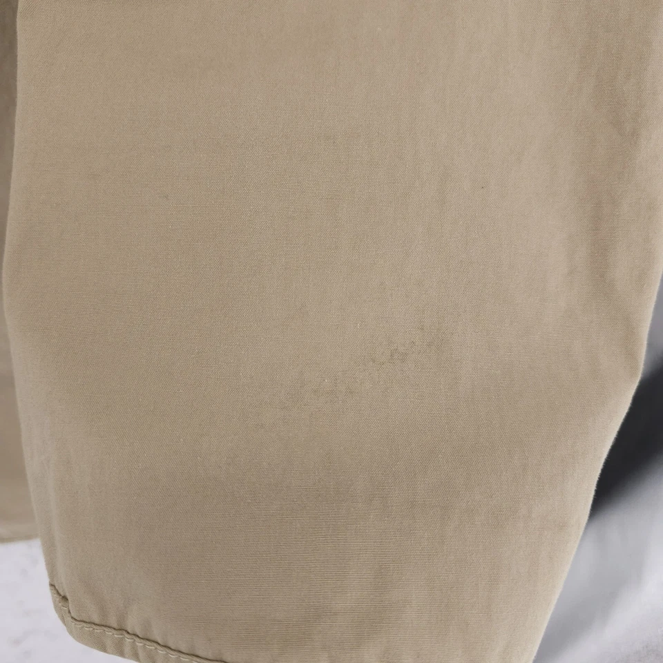 Abrigo Chaqueta STEVEN ALAN Caqui Beige Tostado Forro Parcial a Cuadros. Talla XL - ¡MANCHAS! Foto 4 de 4