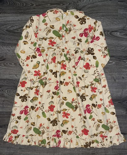 Girl’s Long Sleeve Dress Floral Beige Colored Size 9 - Picture 4 of 10