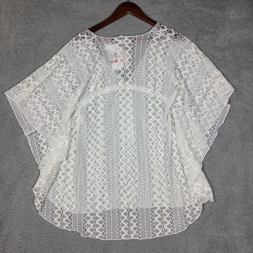 Túnica Becca Rebecca Virtue Natación Encubrimiento Mujeres XS-S Marfil Dorado Top Encaje Boho Nueva con Etiquetas Foto 2 de 4