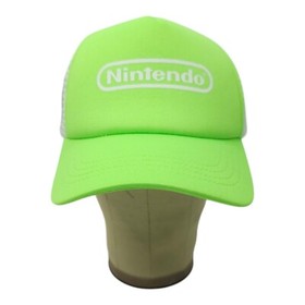 Nintendo Logo Mesh Snapback Cap Trucker Baseball Foam Hat NES Neon Green NEW