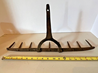 Primitive Hand Forged Iron Blacksmith Rake Antique | eBay