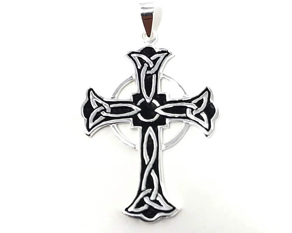 Men's Quality Large Celtic Cross Pendant - 925 Sterling Silver