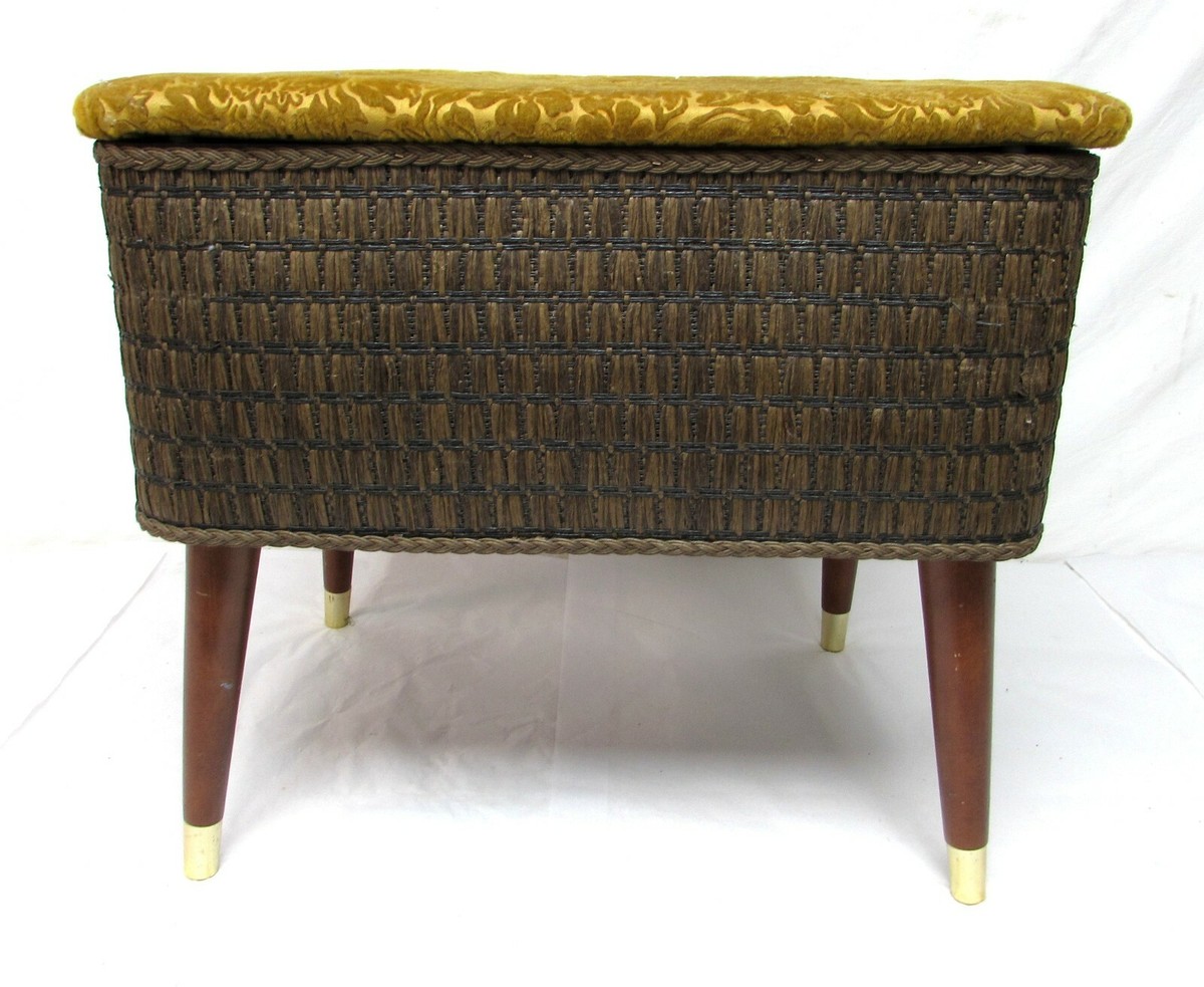 Vintage Hawkeye by Burlington Basket Co Sewing Box 60s Danish