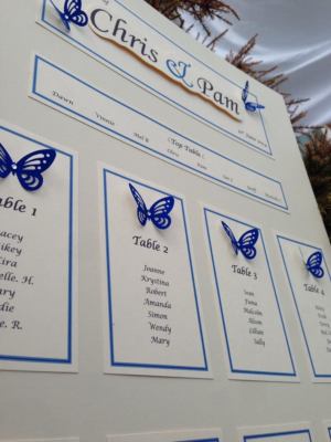 DIY Butterfly Wedding Table Plan Seating Plan Any Colour 