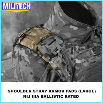 Militech Large NIJ Level 3A IIIA 0108.01 Bulletproof Shoulder Strap Armor