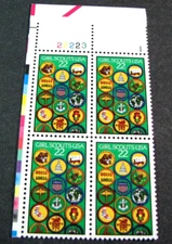 US Plate Block Stamp Scott# 2251 Girl Scouts 1987 MNH  L710