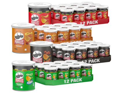 48 Pringles Chips 40g, Original, Sweet Paprika, Hot Spicy, Sour cream ( 4 x 12 )
