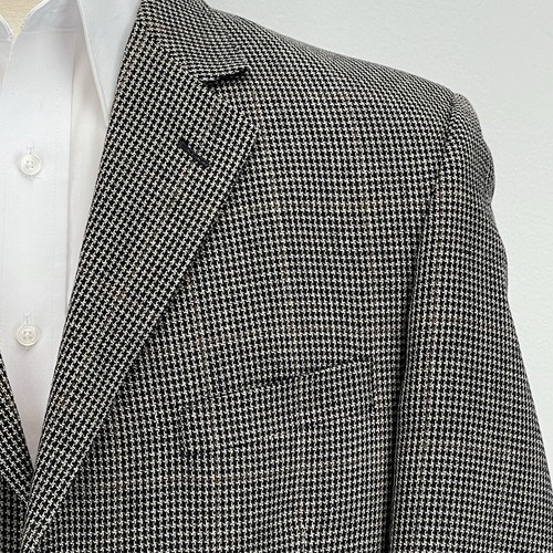 Jos A Bank Sport Coat Blazer Silk Wool Mens 44L Houndstooth Suit Jacket Casual - Picture 5 of 19