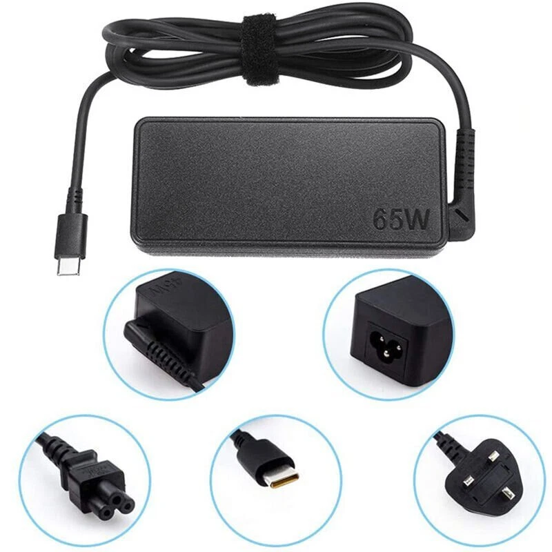 65W USB-C Type-C Adapter Laptop Charger For Lenovo ThinkPad Acer Dell HP ASUS - Image 2 of 4