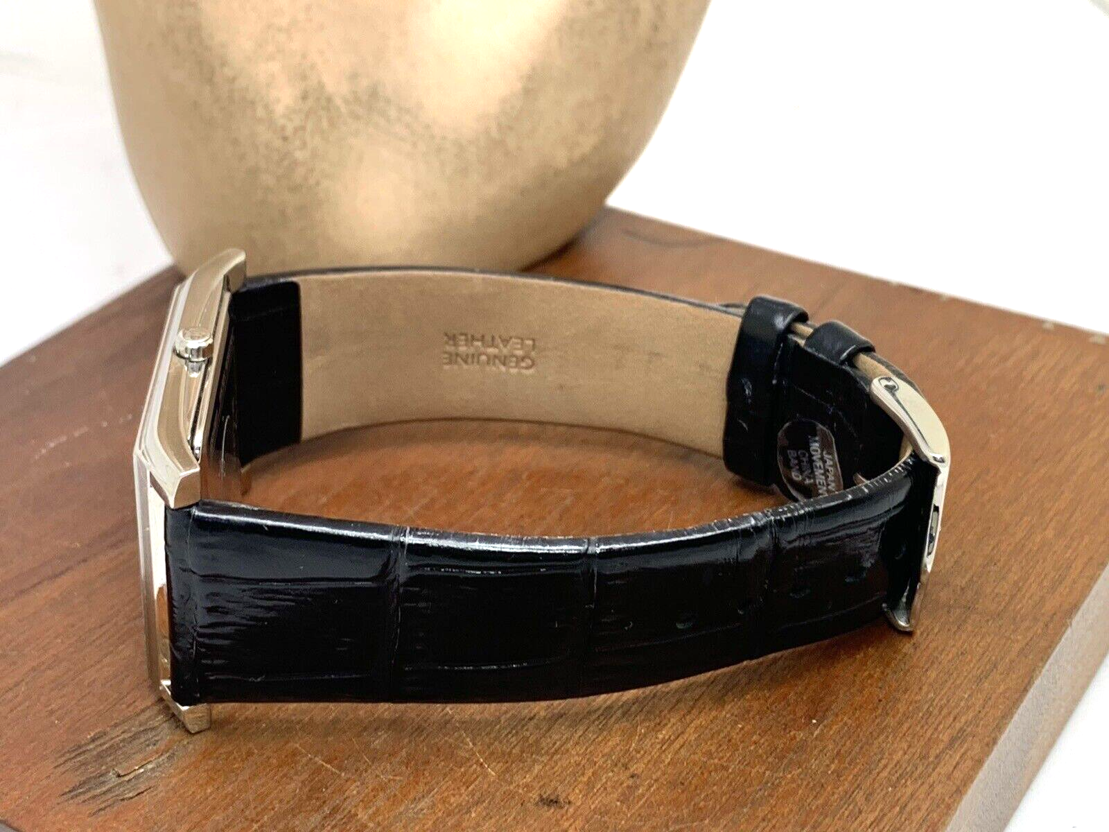 Bulova Men's Watch 96B107 Quartz Silver Dial Date Rectangle Black 