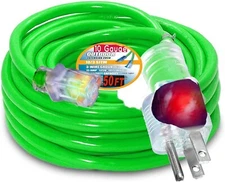 10 Gauge Heavy Duty 10'-50ft Outlet Lighted SJTW Extension Cord 10 3 50 foot