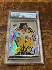 Juuse Saros IP Signed Upper Deck Allure Card PSA DNA Coa Slab Predators Auto