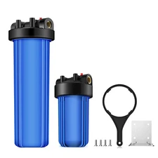 10''/ 20" x 4.5" Big Blue Water Filter Housing for Whole House Filtration System