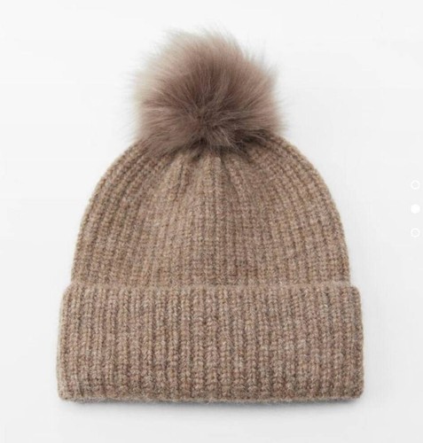 Women’s ZARA Knit Pompom Beanie Size M - Picture 2 of 5
