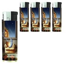 Celestial Whimsy Set of 5 Sun and Moon C5 Design Electronic Butane Lighter