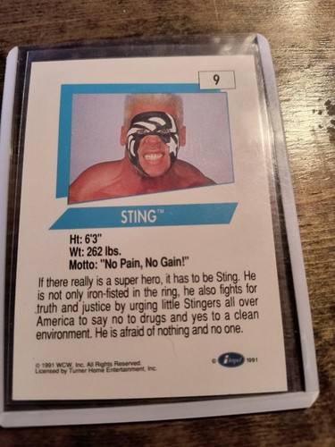 Sting Autograph 1991 Impel WCW Sting #9 WRESTLING CARD - Picture 2 of 2