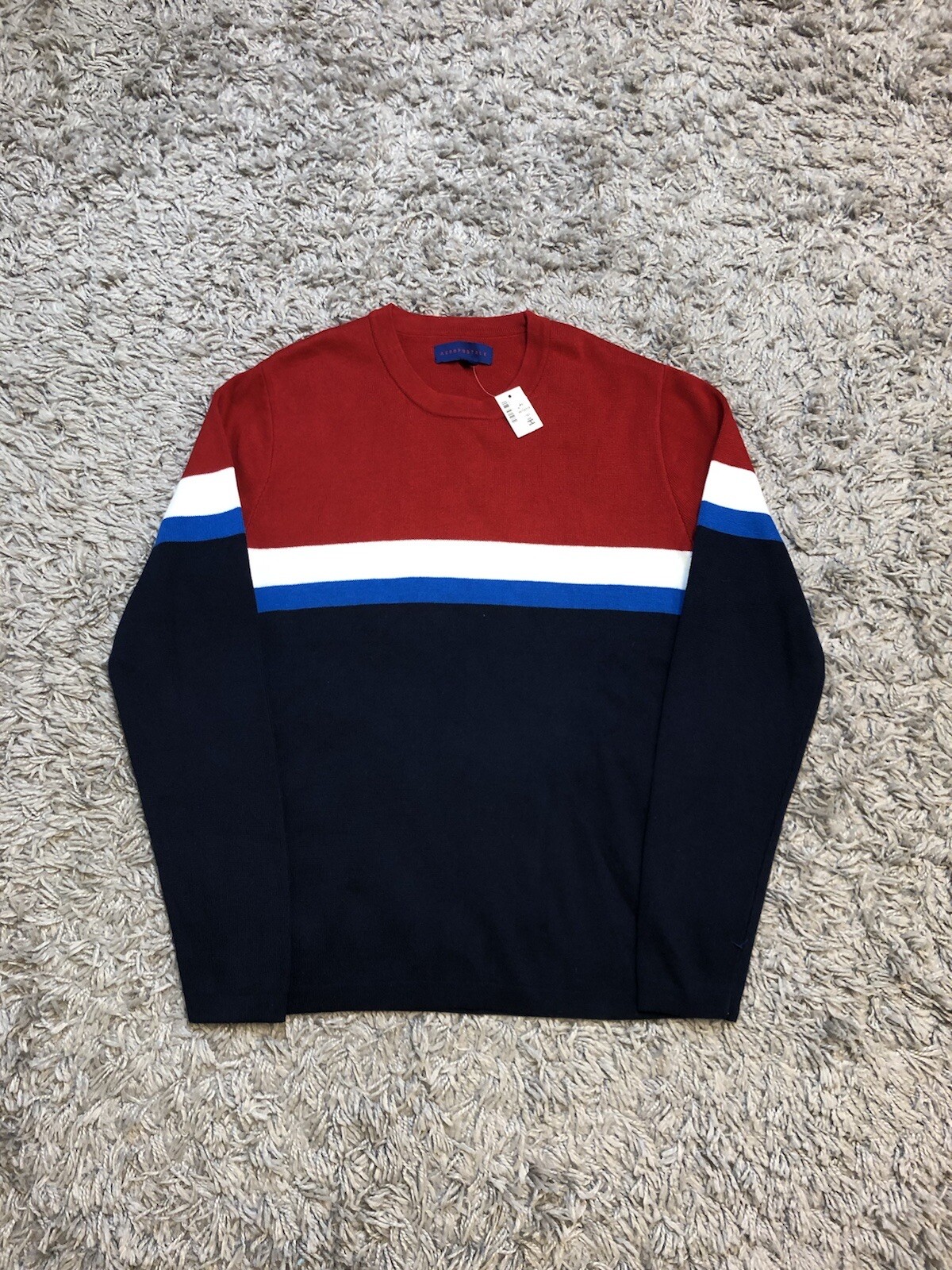 NWT Aeropostale Striped Sweater MultiColor Size Medium Men's