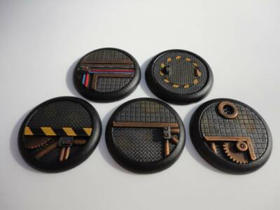40mm Rundharzbasen x5 Industrial Factory Sci-Fi (unlackiert)