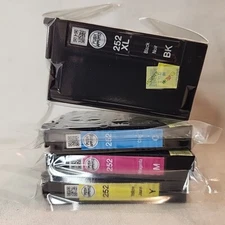 NEW GENUINE - EPSON 252XL COMBO INK CARTRIDGES - T252XL -BCS Sealed Bags 05/2027