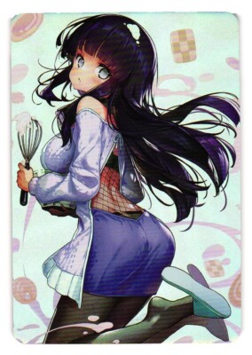 Hinata Hyuuga Female Role Patreon Tongren Game Anime Waifu Card Holo ACG CCG
