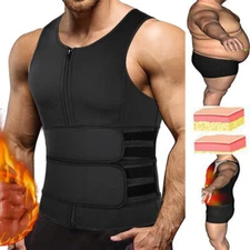Men's Neoprene Sauna Vest Sweat Shirt Redu Fat Body Shaper Hot Training Top Cami