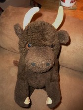 Buffalo Bison 11" Dark Brown R Dakin Vintage stuffed plush RARE
