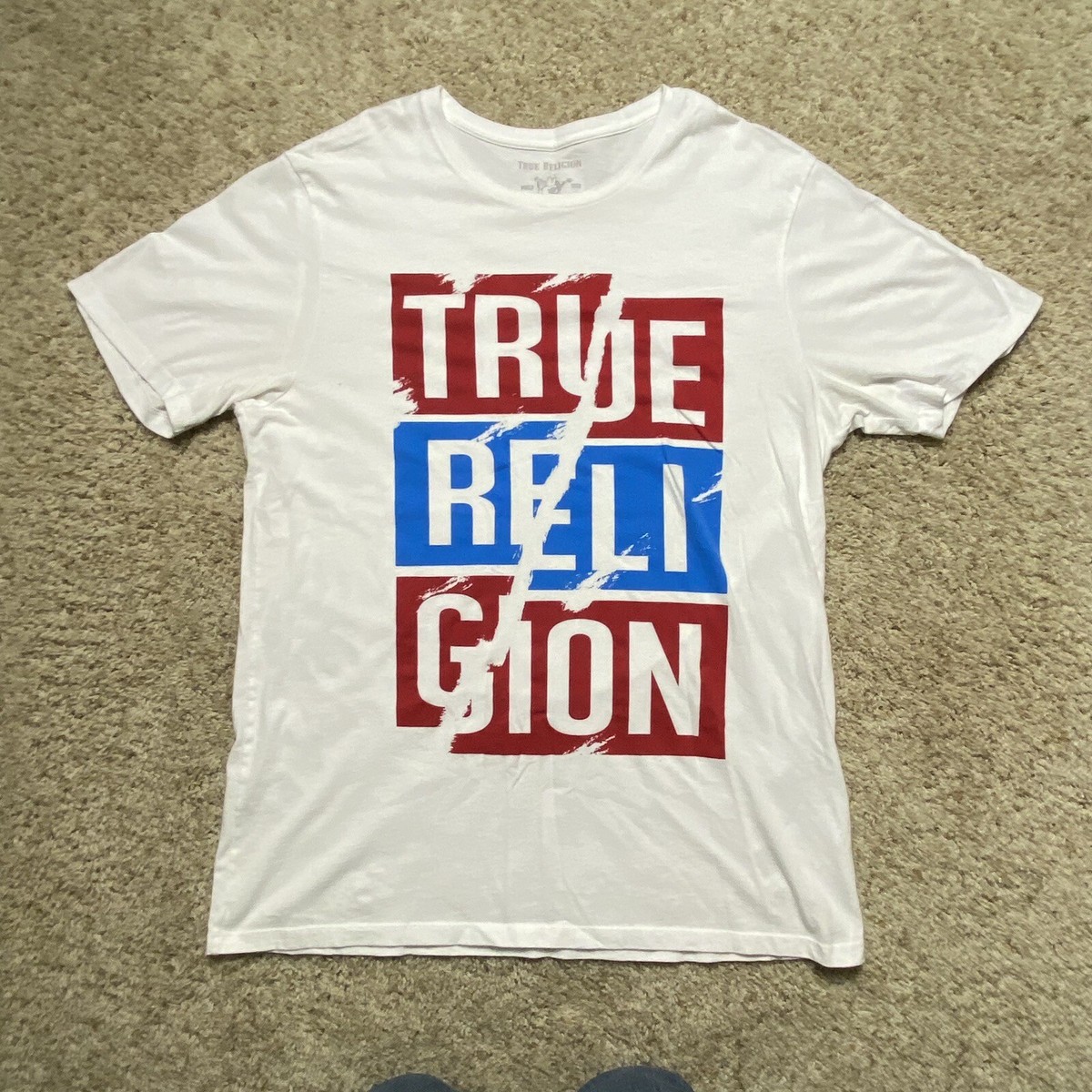 True Religion Mens Shirt CRACKED CREW NECK GRAPHIC Shirt Classic