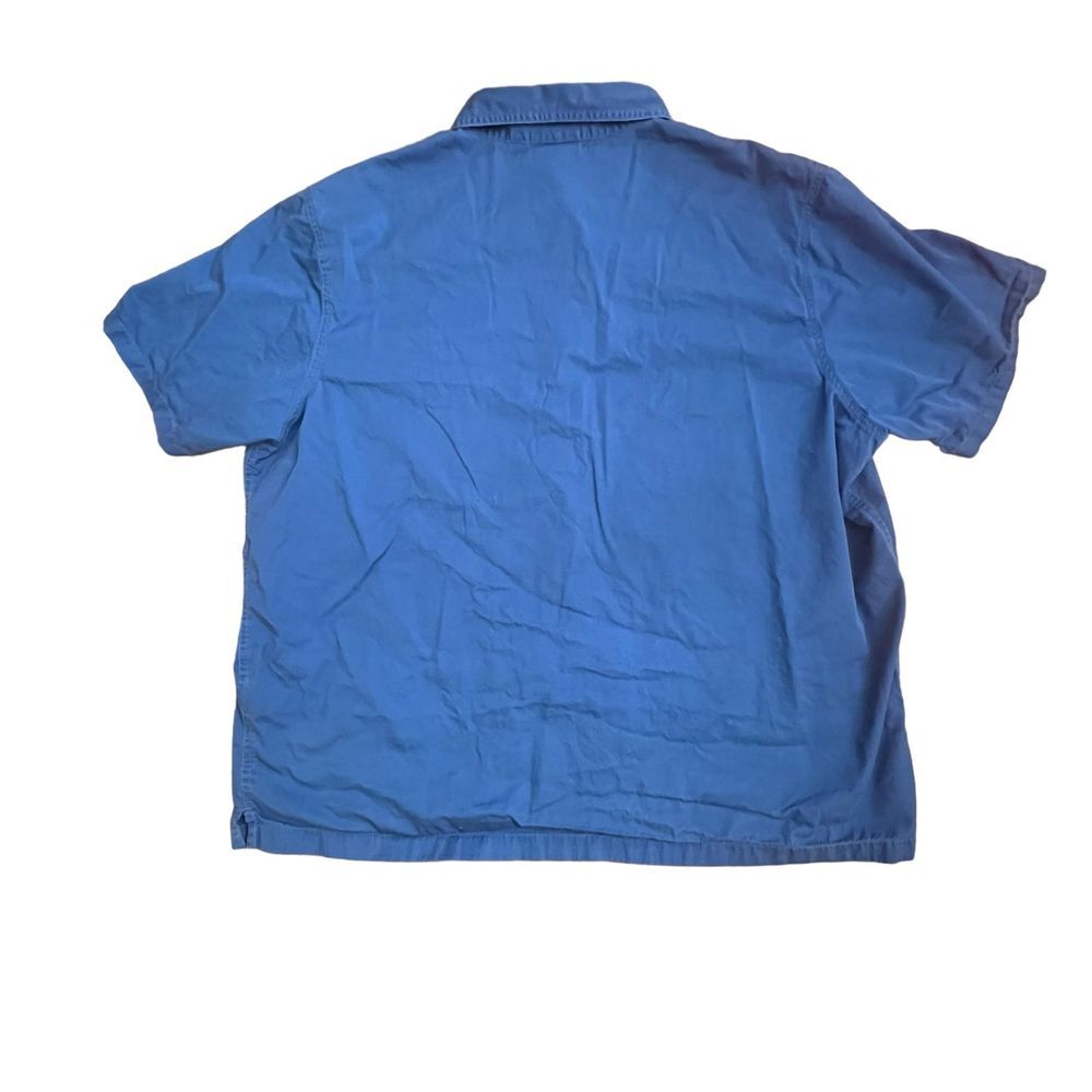 ◆Harley Davidson◆ Vintage Blue HD Pigment Short Sleeve T-S Harley Davidson Men's Highside Mechanic Shirt Lapis Blue 3XL
