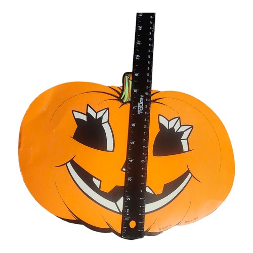 4 Vintage Halloween Diecuts Cutouts Beistle Company Jack O Lanterns 11.5" USA - Picture 12 of 12