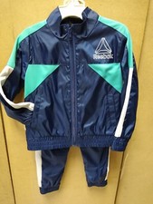 REEBOK Boys 2PC Set Sport TRACK SUIT Windbreaker Bright Navy, Size 4, 5, 6YRS