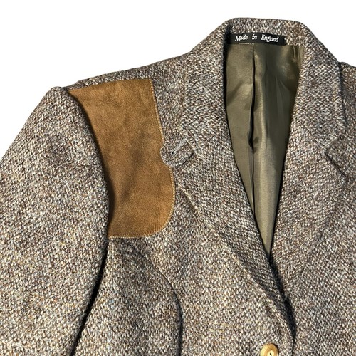 Vintage LL BEAN Harris Tweed Blazer Jacket Shooting Hunting Sport Coat Medium - Picture 4 of 20