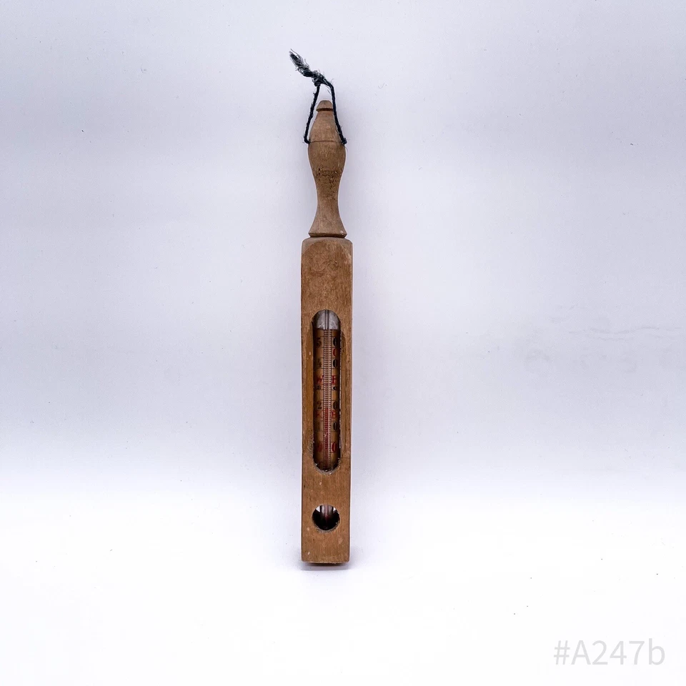 Vintage Holzthermometer Thermometer aus Holz Analog | Nostalgie 25cm - Bild 2 von 4