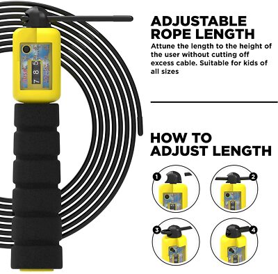 Professional Jump Rope with Electronic Counter 2.8m Adjustable Fast Speed Counti