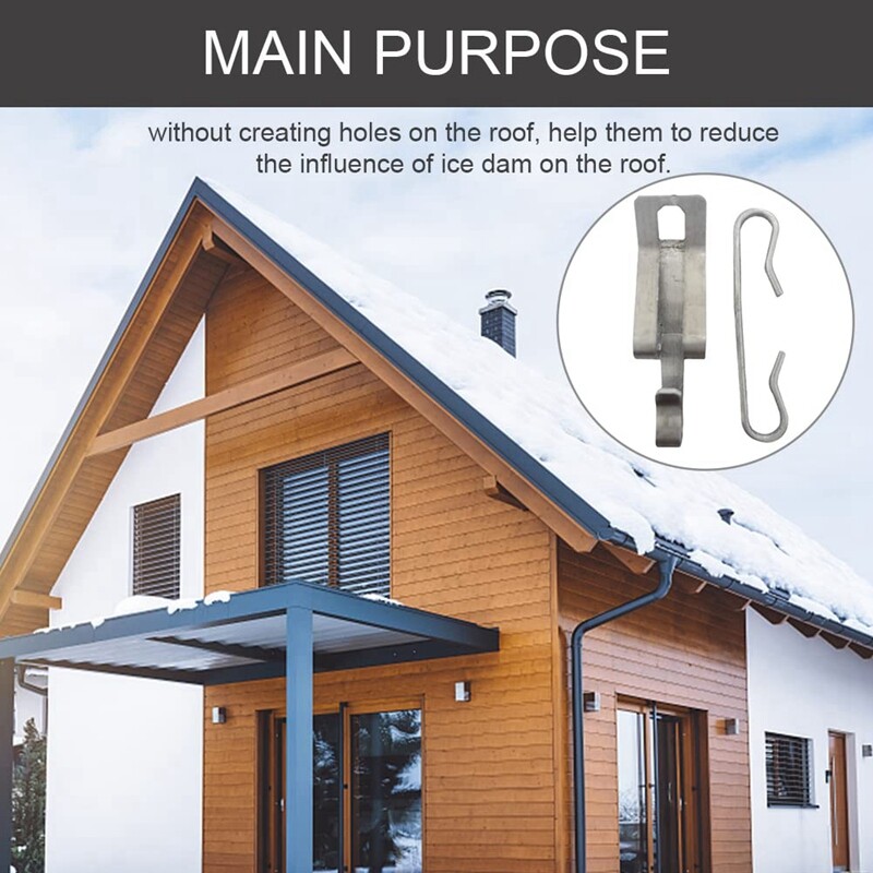 Roof DeIcing Heat Cable Clips, 50Pcs Heat Cable Roof Clips and Spacers