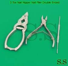 Set Of 3 Cantilever Toe Nail Nipper Nail Filer Double Ended Podiatry BTS-87