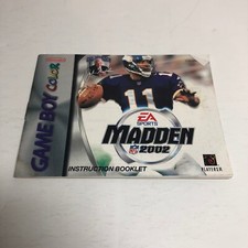 Madden NFL 2002 Instruction Booklet ONLY  Game Boy Color, GBC Manual