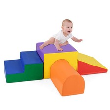 Kids Climb and Crawl Activity Playset Blocks w/ Waterproof PU Cover EPE Foam