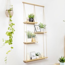 Plant Wall Shelf Macrame Wall Hanging Shelf- Macrame Shelves Hemp rope