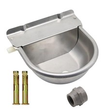 Automatic Horse Waterer Large Livestock Water Bowl 1.35Gal Stainless Steel Tr...