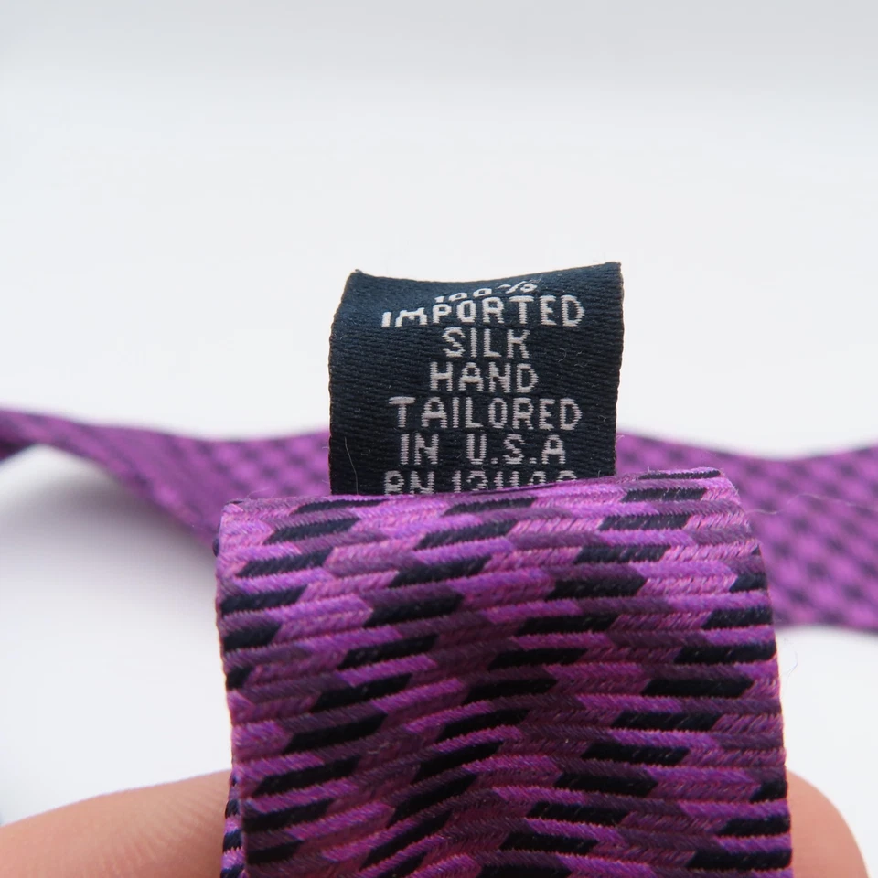 Pajarita Ted Baker seda púrpura negro cuadros 2,25" ancho auto corbata EE. UU. Foto 4 de 4