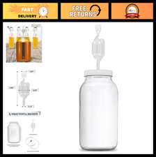 One Gallon Glass Fermentation Jar with Grommet Lid S-Shaped Airlock - Airtight