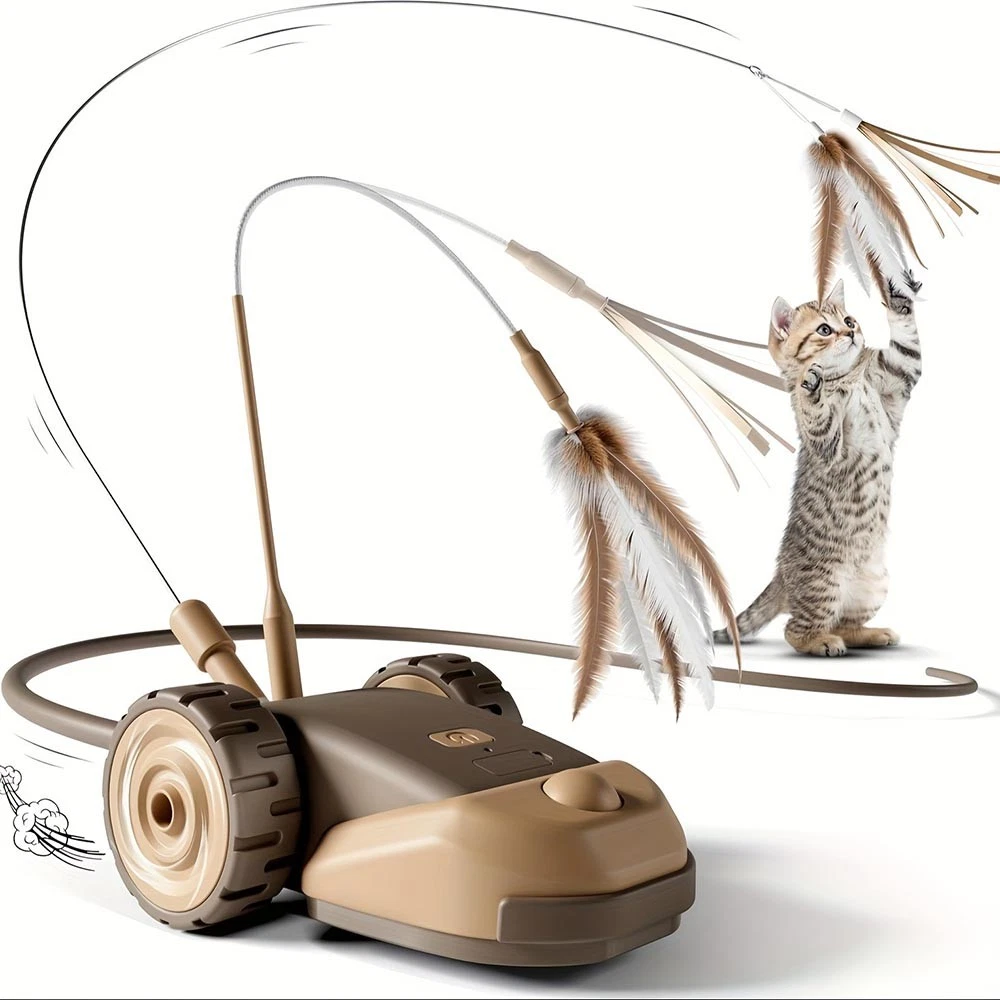 3-in-1 Funny Interactive Robot Cat Toy Automatic Moving Teaser for Indoor Cats