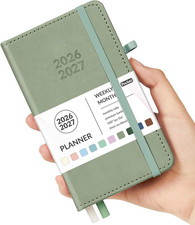 Pocket Planner, 2026 2027 Calendar, Small Planner Weekly Monthly