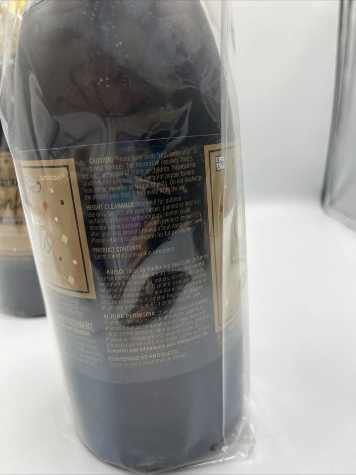 Botella de Confeti Fiesta Popper, Graduación, Cumpleaños, Año Nuevo en Cualquier momento, Lote de 2 Foto 3 de 4