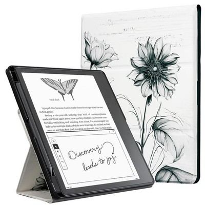 Stand Case for Kindle Scribe - Premium Folio Leather Cover with Pen Holder, A...